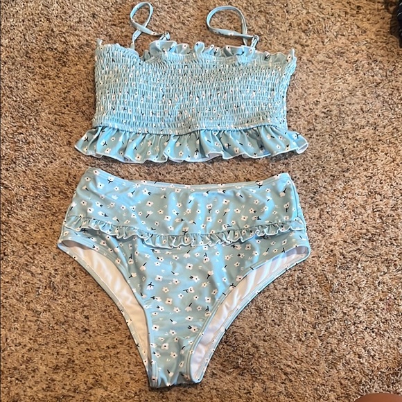 Swim Blue Floral Bikini Set Poshmark